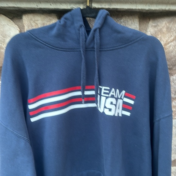Team USA Hoodie Sweatshirt Team Apparel Vintage Navy Blue White Red Size XL - Picture 3 of 10